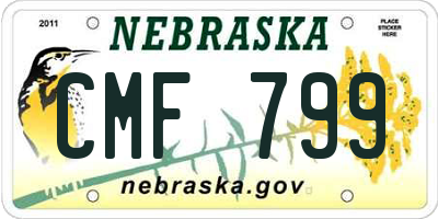 NE license plate CMF799
