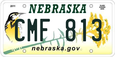 NE license plate CMF813