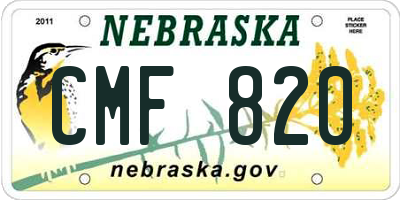NE license plate CMF820