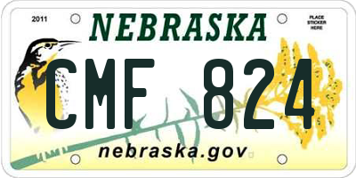 NE license plate CMF824