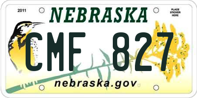 NE license plate CMF827