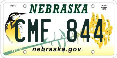NE license plate CMF844