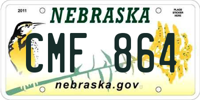 NE license plate CMF864
