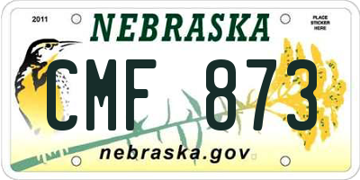 NE license plate CMF873