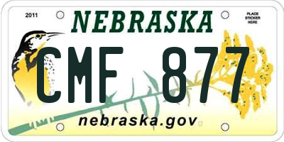 NE license plate CMF877
