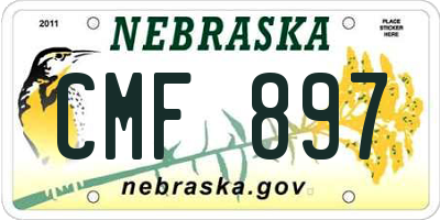 NE license plate CMF897