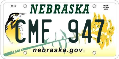 NE license plate CMF947