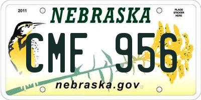 NE license plate CMF956