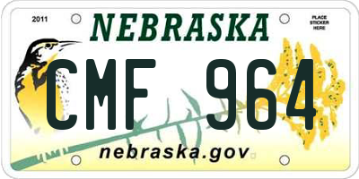 NE license plate CMF964