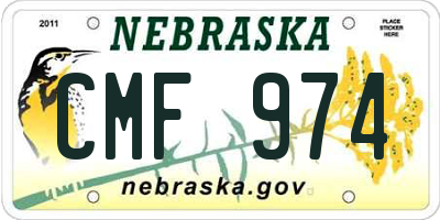 NE license plate CMF974
