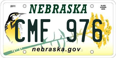 NE license plate CMF976