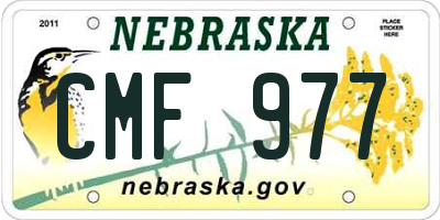 NE license plate CMF977