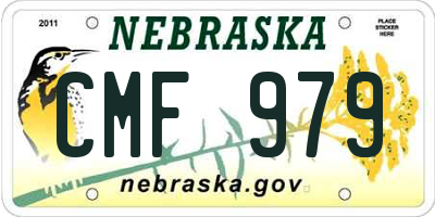 NE license plate CMF979