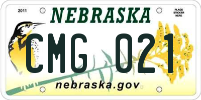 NE license plate CMG021