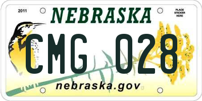NE license plate CMG028