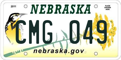 NE license plate CMG049
