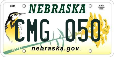 NE license plate CMG050