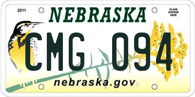 NE license plate CMG094