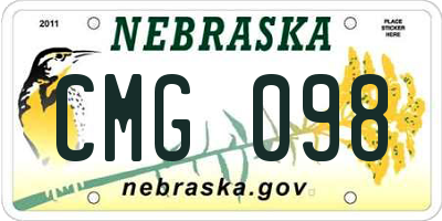 NE license plate CMG098