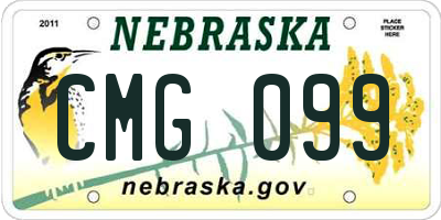 NE license plate CMG099