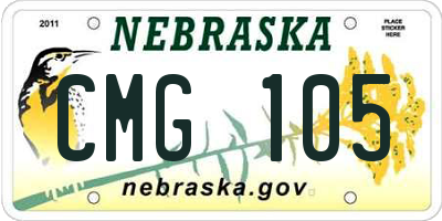 NE license plate CMG105