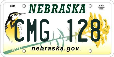 NE license plate CMG128
