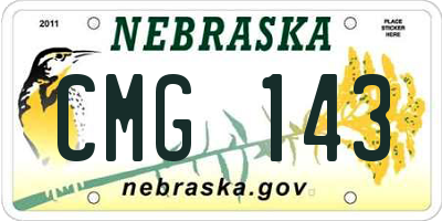 NE license plate CMG143
