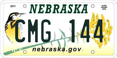 NE license plate CMG144