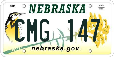 NE license plate CMG147