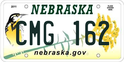 NE license plate CMG162