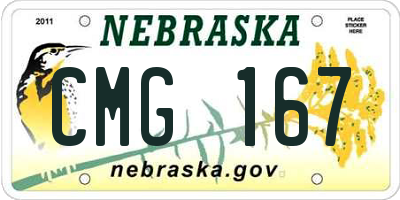 NE license plate CMG167