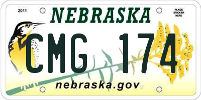 NE license plate CMG174