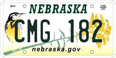 NE license plate CMG182