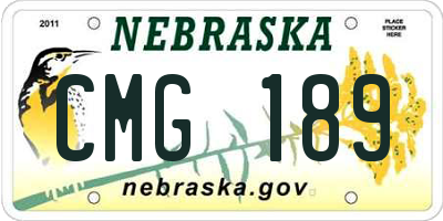 NE license plate CMG189