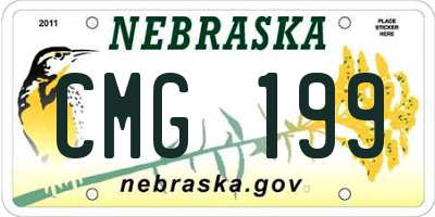 NE license plate CMG199