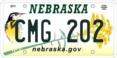 NE license plate CMG202