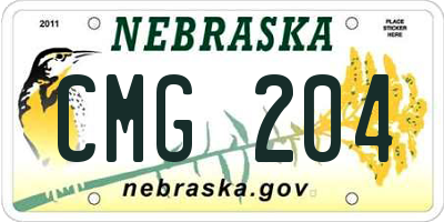 NE license plate CMG204