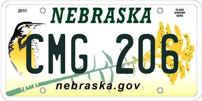NE license plate CMG206