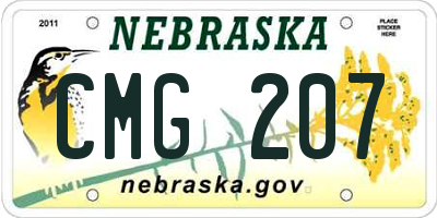 NE license plate CMG207