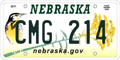 NE license plate CMG214