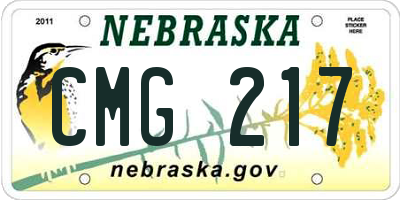 NE license plate CMG217