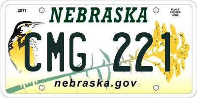 NE license plate CMG221