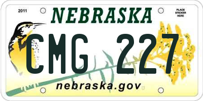 NE license plate CMG227