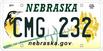 NE license plate CMG232