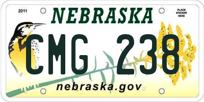 NE license plate CMG238