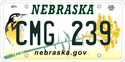 NE license plate CMG239