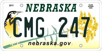 NE license plate CMG247