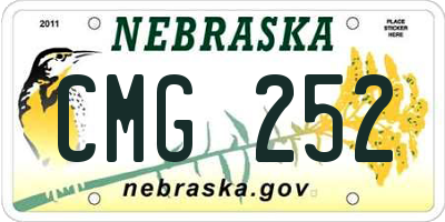 NE license plate CMG252