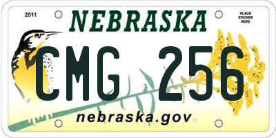 NE license plate CMG256