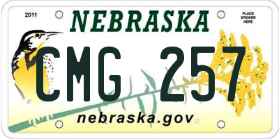 NE license plate CMG257